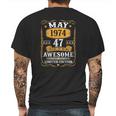 47 Years Old Gifts Vintage May 1974 47Th Birthday Gift Mens Back Print T-shirt