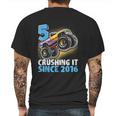 5 Crushing It Since 2016 Monster Truck 5Th Birthday Gift Boy Mens Back Print T-shirt