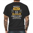 55Th Birthday Gift 55 Years Old Awesome Since March 1967 Ver2 Mens Back Print T-shirt