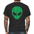 Alien Head Green Alien Grey Mens Back Print T-shirt