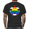 Ally Flag Circle Pyramid Pride Mens Back Print T-shirt