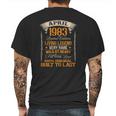 April 1983 38 Years Old 38Th Birthday Mens Back Print T-shirt