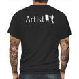 Artist Funny Logo Mens Back Print T-shirt