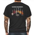 Banjo Bluegrass Instruments Vintage Music Fans Banjo Player Mens Back Print T-shirt