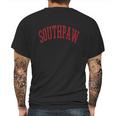 Baseball Southpaw Lefty Left Handed Mens Back Print T-shirt