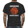 Birthday Basketball Lover Gift Vintage Since 2011 Mens Back Print T-shirt