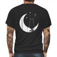 Black Cat On The Crescent Moon By The Starlight Mens Back Print T-shirt