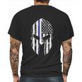 Blue Line American Flag Spartan Head Mens Back Print T-shirt