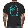 Blue Neon Bape Mens Back Print T-shirt