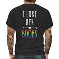 I Like Her Boobs Gift Gay Pride Lesbian Gift Graphic Design Printed Casual Daily Basic Mens Back Print T-shirt