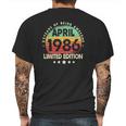 Born In April 1986 Vintage Limited Edition 35Th Birthday Mens Back Print T-shirt