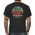 Born In March 1978 Vintage Limited Edition 43Rd Birthday Mens Back Print T-shirt