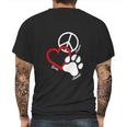 Canine Pet Rescue Cpr Peace Love Rescue With Pawprint Dog Puppy Mens Back Print T-shirt