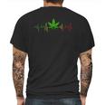 Cannabis Heartbeat Weed Marijuana Pot Ganja Leaf Stoner Mens Back Print T-shirt