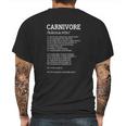 Carnivore Definition Funny Meat Lover Joke Mens Back Print T-shirt