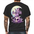 Cat Pastel Goth Moon Kawaii Halloween Skull Purple Witch Mens Back Print T-shirt