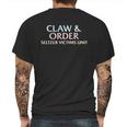 Claw And Order Seltzer Victims Unit Shirt Mens Back Print T-shirt