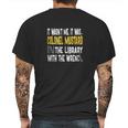 Colonel Mustard Library Wrench Clue Mens Back Print T-shirt