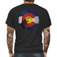 Colorado Flag With Fly Fishing Design Mens Back Print T-shirt