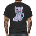 Creepy Kawaii Anime Cat Horror Pastel Goth Mens Back Print T-shirt