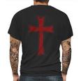 Crusader Knights Templar Distressed Cross Mens Back Print T-shirt