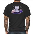 Cute Kawaii Pastel Goth Cat Witch Purple Halloween Art Mens Back Print T-shirt