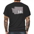 Cute Washington State Outline Gift From Wa Mens Back Print T-shirt