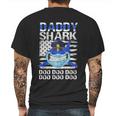 Daddy Shark Doo Doo American Flag Retro Mens Back Print T-shirt