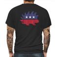 Distressed Libertarian Porcupine Party Mens Back Print T-shirt