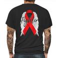 Drug Addiction Survivor Red Ribbon Recovery Mens Back Print T-shirt