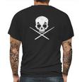 Drummer Drum Sticks Skull Black Metal Mens Back Print T-shirt