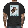 El Toro Mexican Bull Riding Cards Mens Back Print T-shirt