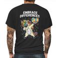 Embrace Differences Dabbing Unicorn Mens Back Print T-shirt