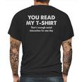 Enough Social Interaction Funny Social Distancing Mens Back Print T-shirt