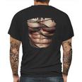 Fake Muscles Ripped Torn Chest Six Pack Abs Fitness Model Mens Back Print T-shirt