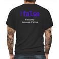 False Javascript Boolean Funny Programming Python Mens Back Print T-shirt