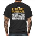 Fire Marshal Mens Back Print T-shirt