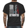 Fishing Rod Hunting Rifle American Flag T-Shirt Mens Back Print T-shirt