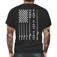 Here Fishy American Flag Mens Back Print T-shirt