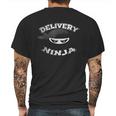 Food Delivery Pizza Mailman Truck Driver Multitasking Ninja Mens Back Print T-shirt