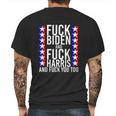 Fuck Kamala Harris And Fuck Joe Biden Offensive Mens Back Print T-shirt