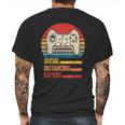 Funny Gaming Vintage Video Gamer Social Distancing Expert Mens Back Print T-shirt