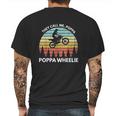 Funny Motocross Vintage Dirt Bike Poppa Wheelie Braaap Mens Back Print T-shirt