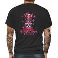 Funny Ribbon Like A Girl Sugar Skull Fight Breast Cancer Awareness Graphic Design Printed Casual Daily Basic Mens Back Print T-shirt