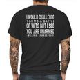 Funny Shakespeare Quote Battle Of Wits Gift Tee Mens Back Print T-shirt