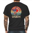 Funny Useh America Canada Flag American Mens Back Print T-shirt