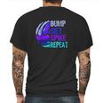 Girls Volleyball Bump Set Spike Repeat Blue Purple Teen Gift Mens Back Print T-shirt