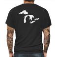 Great Lakes Detroit Michigan Mens Back Print T-shirt