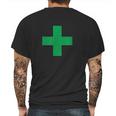 Green Medical Marijuana Cross Symbol Cannabis Medicine Mens Back Print T-shirt