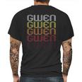 Gwen Retro Wordmark Pattern Vintage Style Mens Back Print T-shirt